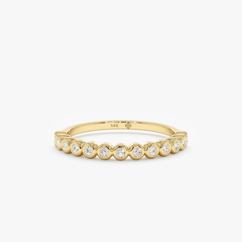 yellow gold bezel half eternity ring