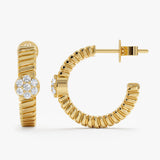 Spiral Pattern Diamond Hoop Earrings, Mariam