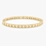 Gold Bangle with Petite Flowers, Aveline
