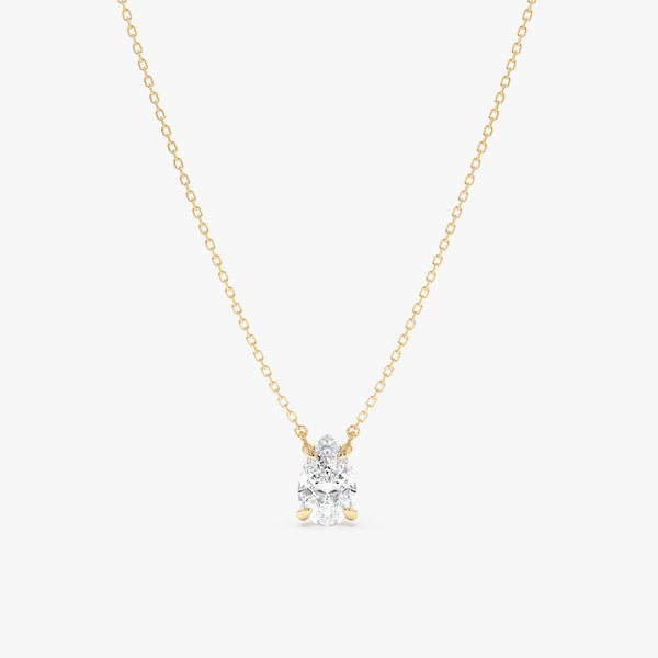 Pear Shape Lab Diamond Necklace, Holly