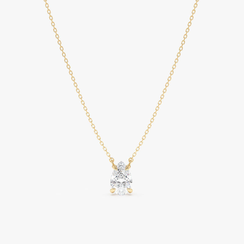 Pear Shape Lab Diamond Necklace, Holly