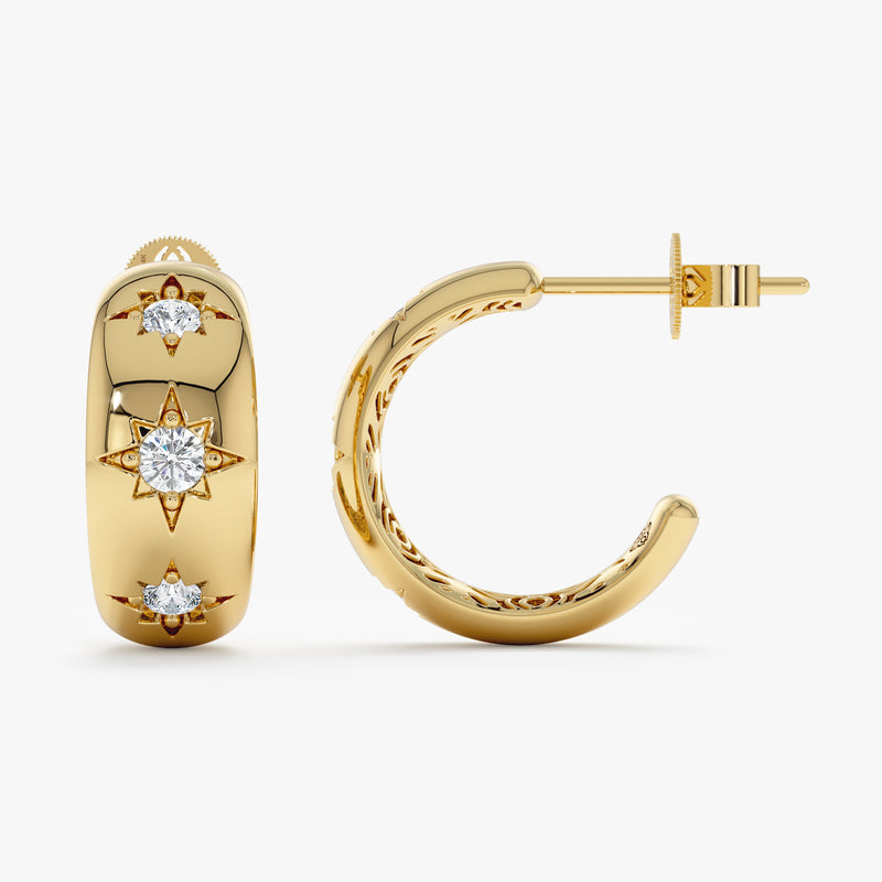 Starburst Lab Diamond Hoops, Hester