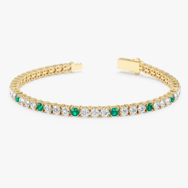 Emerald and Diamond Tennis Bracelet, Celandine
