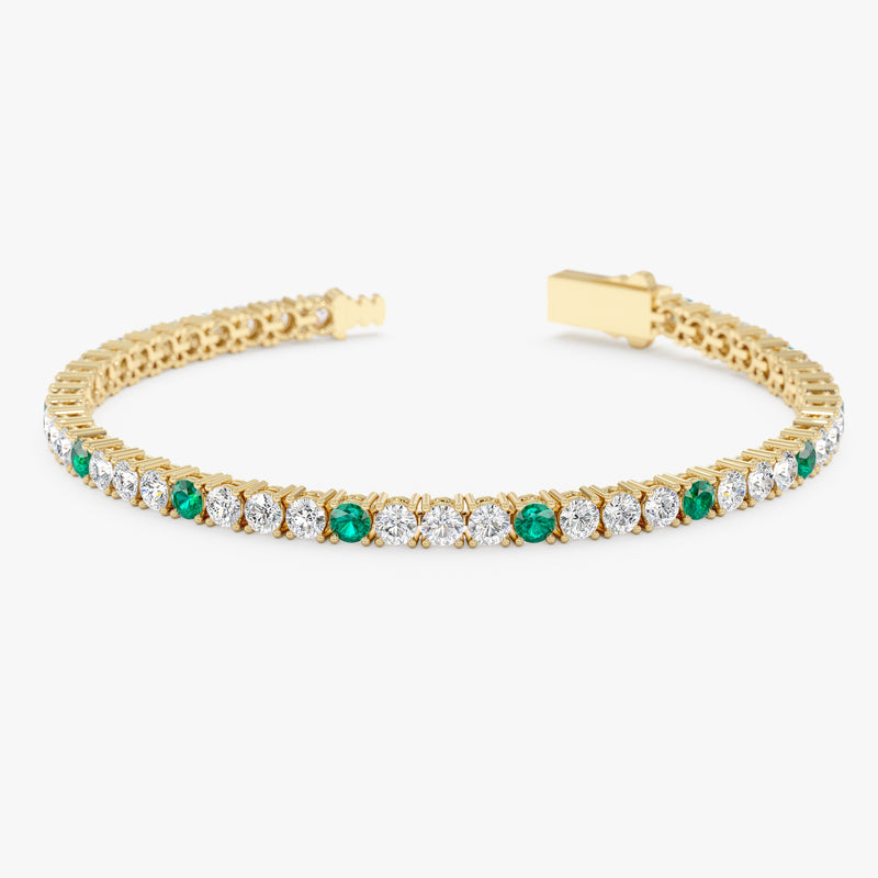 Emerald and Diamond Tennis Bracelet, Celandine