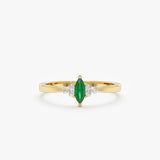 yellow gold emerald diamond ring
