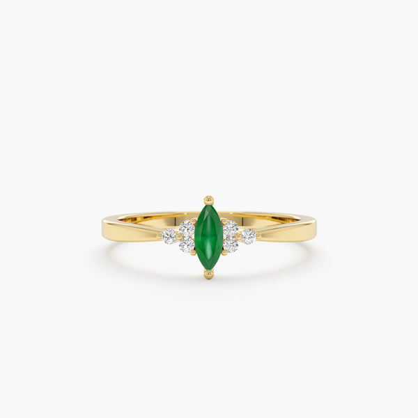 yellow gold emerald diamond ring