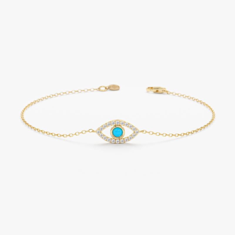 yellow gold turquoise diamond bracelet