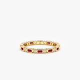 Bezel Ruby Diamond Eternity Ring