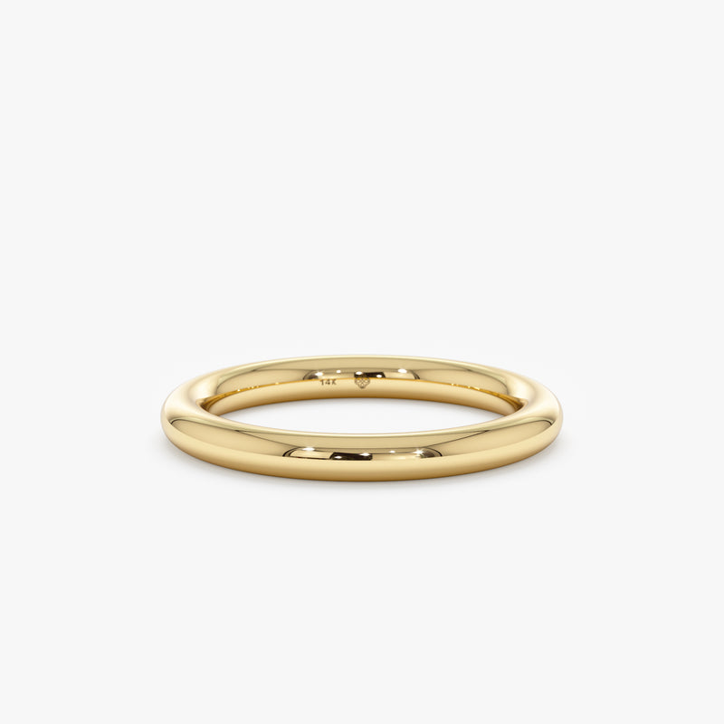 2.5 mm solid 14k gold bold wedding band