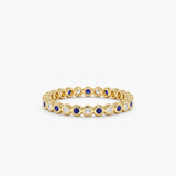 yellow gold sapphire diamond eternity band