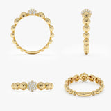 Pave Diamond Beaded Ring, Kya