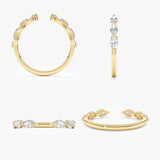 Marquise Diamond Open Cuff Ring, Kym