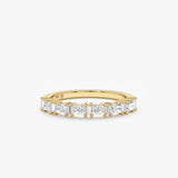yellow gold chunky half eternity band