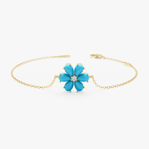 Turquoise Flower Bracelet, Junelle