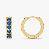 Lapis Lazuli Huggie Hoop Earrings, Tovi