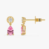 Pink Sapphire & Natural Diamond Drop Earrings, Ivara