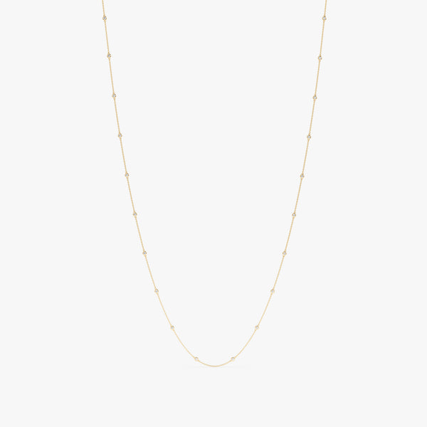 long yellow gold diamond by the yard necklace