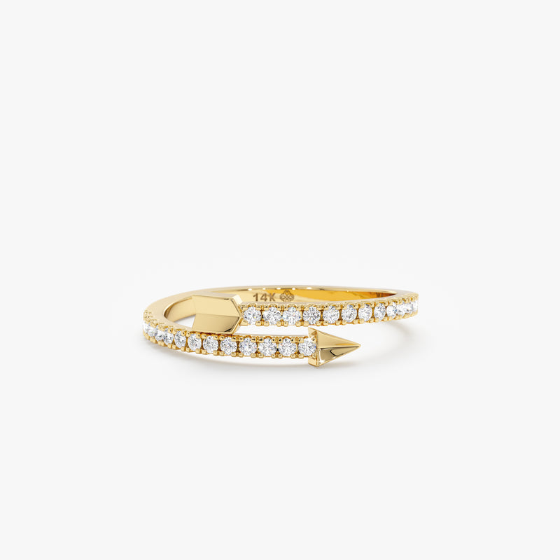 yellow gold diamond arrow ring