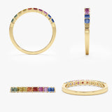 Princes-Cut Rainbow Sapphire Ring, Cyra