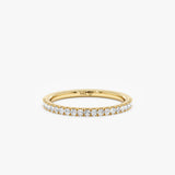 diamond half eternity wedding band in yellow gold