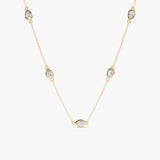 Pear Lab Diamond Station Necklace, Cyralune