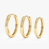 Handmade solid 14k gold hoop earrings