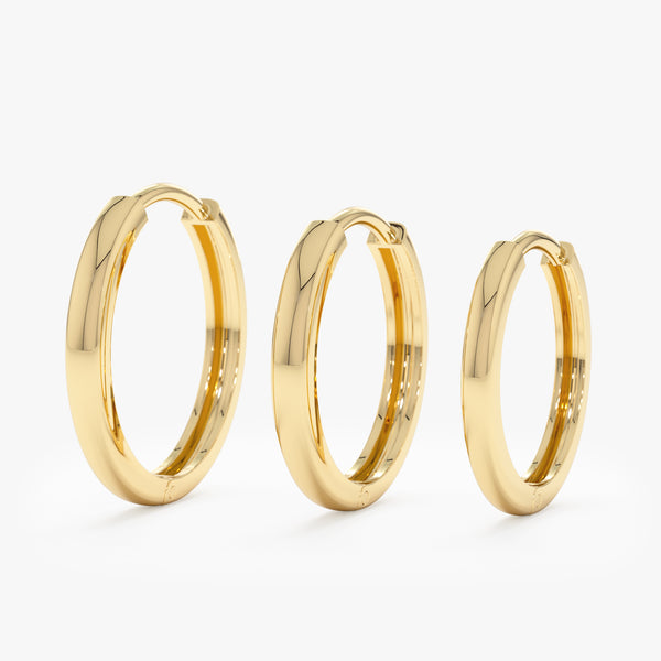 Handmade solid 14k gold hoop earrings