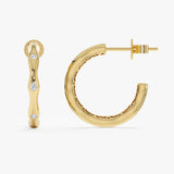 Solid Gold Diamond Hoop Earrings, Ingrid