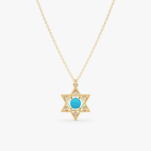Turquoise Star of David Necklace, Ysolina