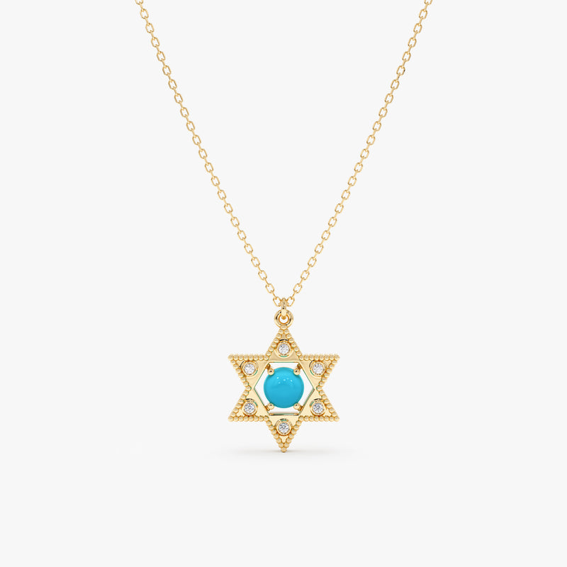 Turquoise Star of David Necklace, Ysolina