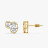 Bezel Set Oval Lab-Grown Diamond Studs, Ysolenith