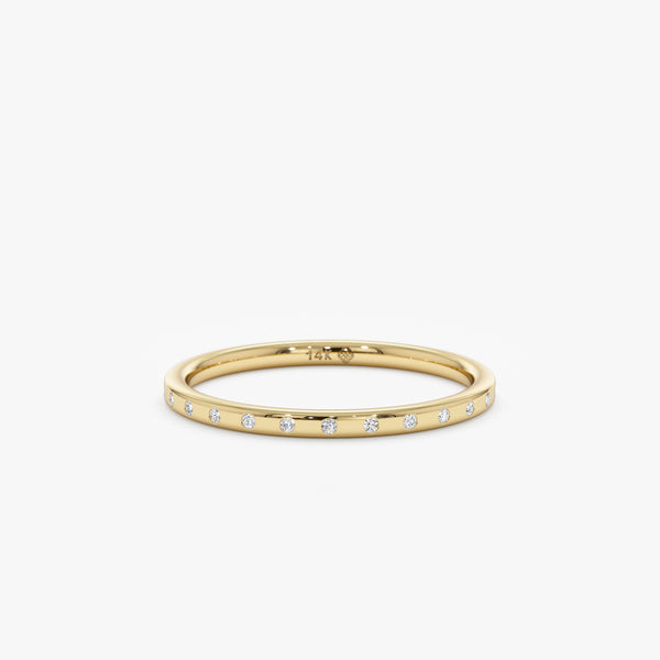 yellow gold flush set ring