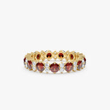 yellow gold diamond garland eternity ring
