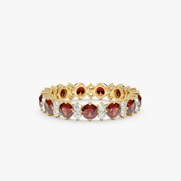 yellow gold diamond garland eternity ring
