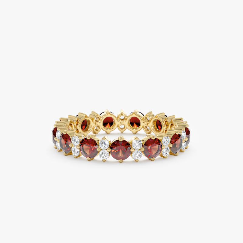 yellow gold diamond garland eternity ring
