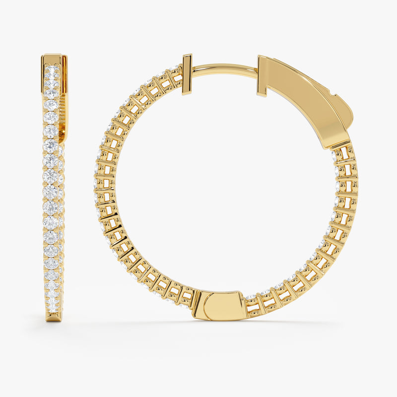 25 mm Inside-Out Natural Diamond Hoops, Kylee