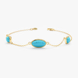 Oval Turquoise Station Bracelet, Tindra