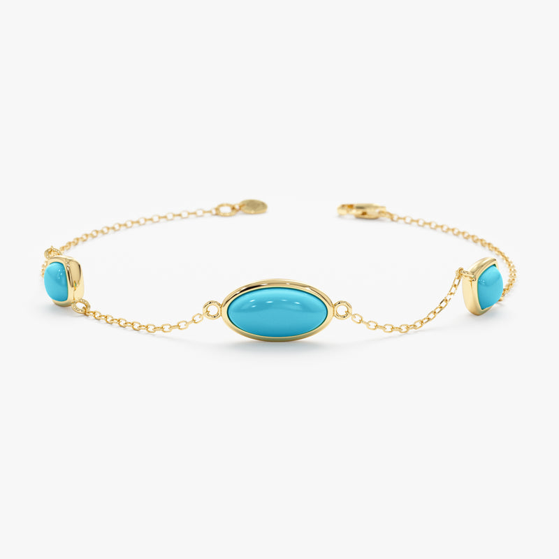 Oval Turquoise Station Bracelet, Tindra