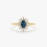 yellow gold blue topaz diamond engagement ring