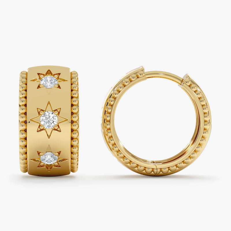 Starburst Diamond Huggie Earrings, Ione