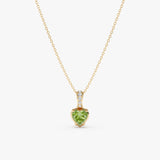Heart Peridot & Diamond Necklace, Eira