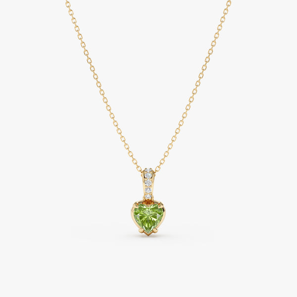 Heart Peridot & Diamond Necklace, Eira