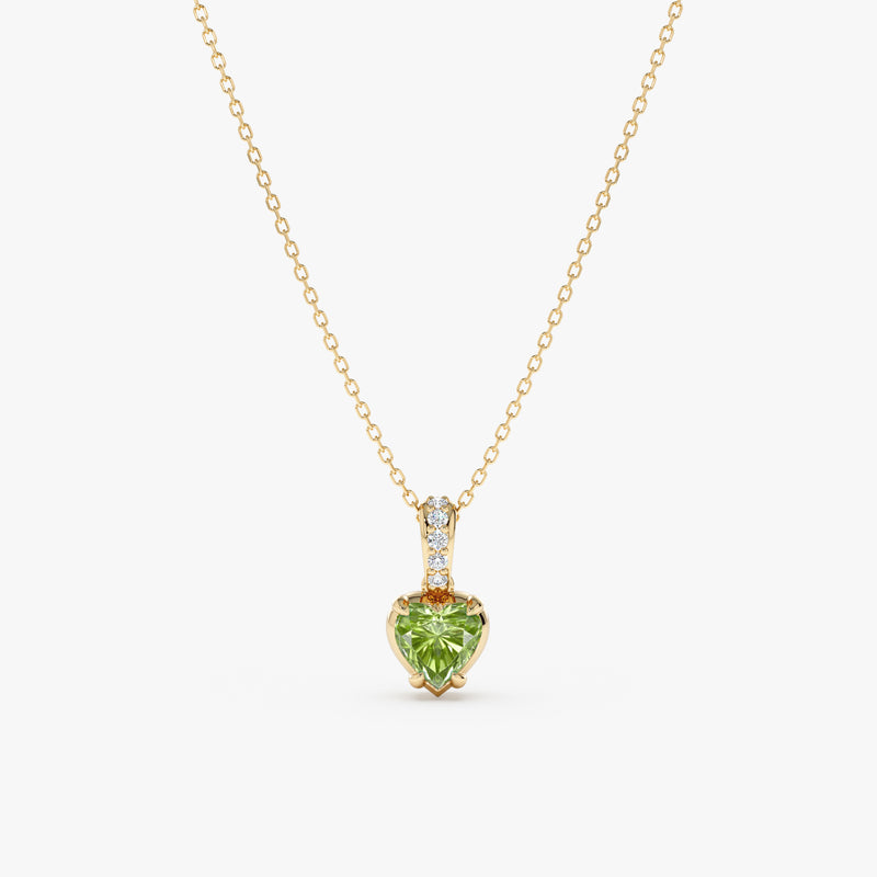Heart Peridot & Diamond Necklace, Eira