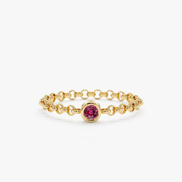 yellow gold pin tourmaline ring