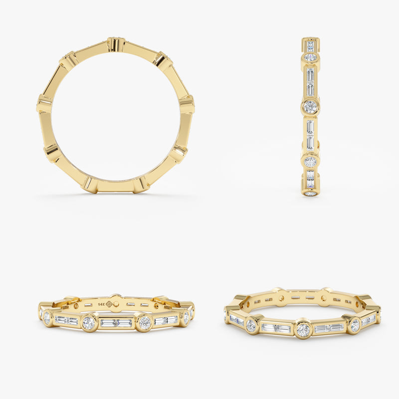 14k solid gold eternity ring with natural diamonds