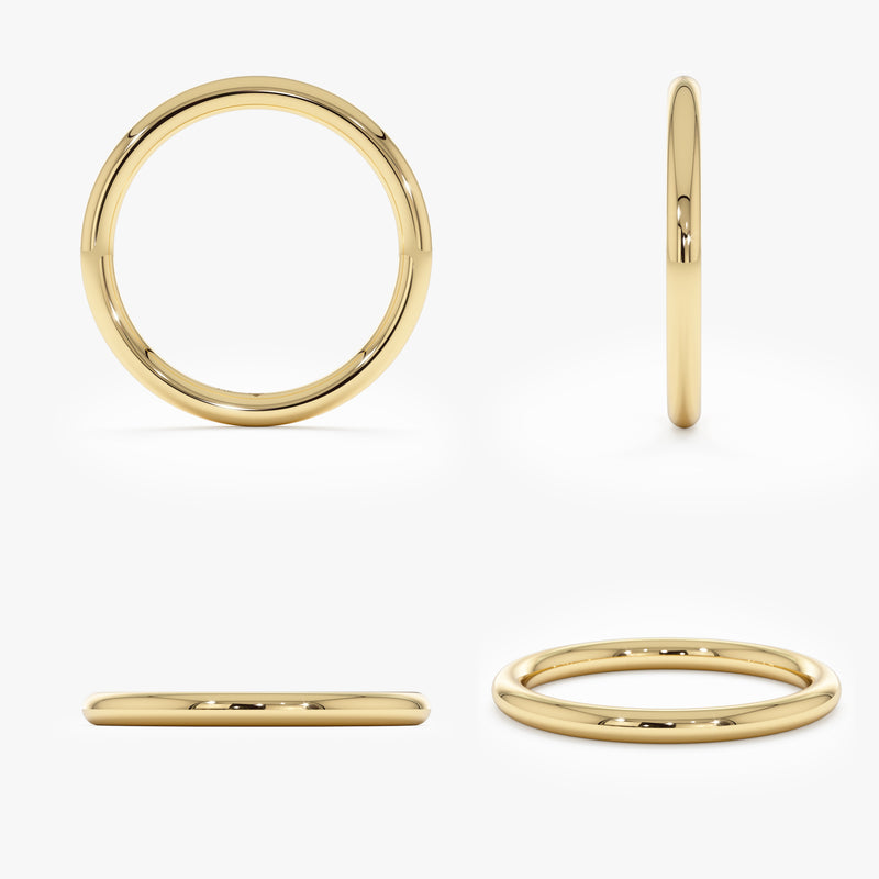 2 mm solid gold wire wedding ring