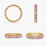 pink sapphire full eternity ring for dainty wedding stack