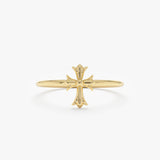 Solid Gold Cross Ring, Zyra