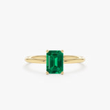 Octagon Cut Emerald Solitaire Ring, Eris