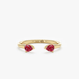 Pear Shape Ruby Open Cuff Ring, Avenoriah